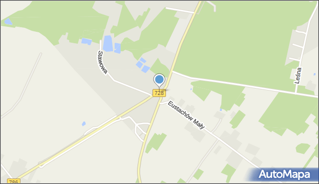 Łopuszno, Rondo Dobieckiego Eustachego, mapa Łopuszno