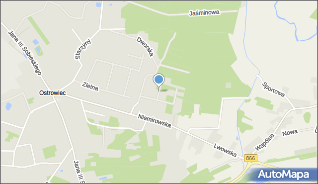 Lubaczów, Różana, mapa Lubaczów