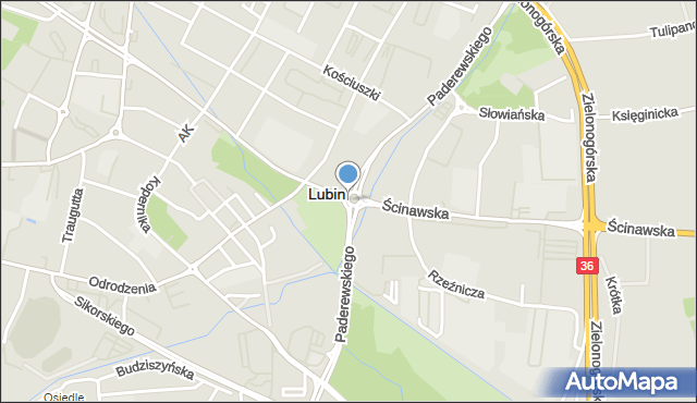 Lubin, Rondo Ofiar Zbrodni Lubińskiej, mapa Lubin