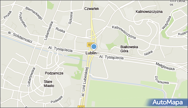 Lublin, Rondo Dmowskiego Romana, mapa Lublina