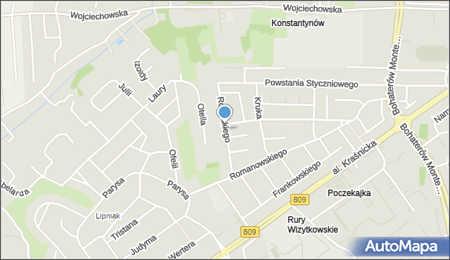 Lublin, Rogińskiego Wacława, mapa Lublina