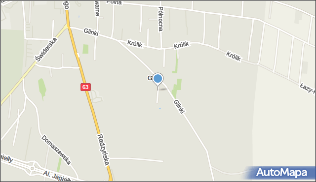 Łuków, Rodzinna, mapa Łuków