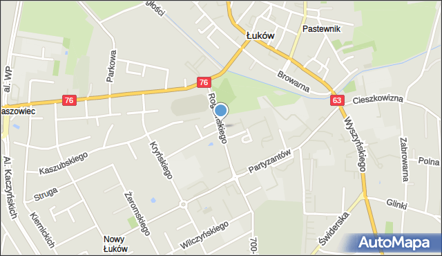 Łuków, Rogalińskiego Andrzeja, dr., mapa Łuków