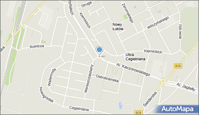 Łuków, Rondo Mazura Jana, ks. bp., mapa Łuków