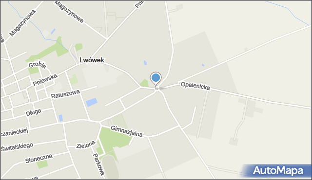 Lwówek powiat nowotomyski, Rondo Partnerstwa Miast, mapa Lwówek powiat nowotomyski