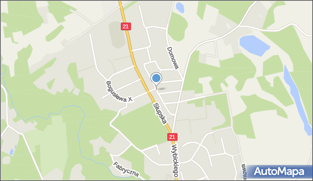 Miastko powiat bytowski, Rodzinna, mapa Miastko powiat bytowski