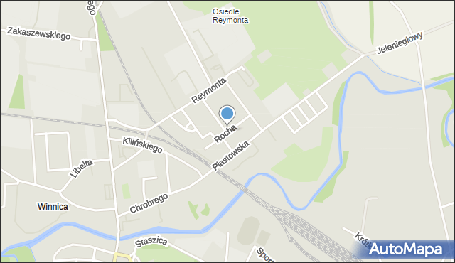 Międzyrzecz, Rocha, mapa Międzyrzecz