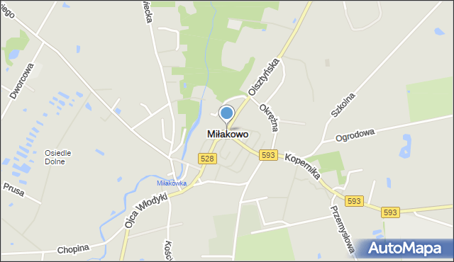 Miłakowo, Rondo Wyszyńskiego Stefana, ks. kard., mapa Miłakowo