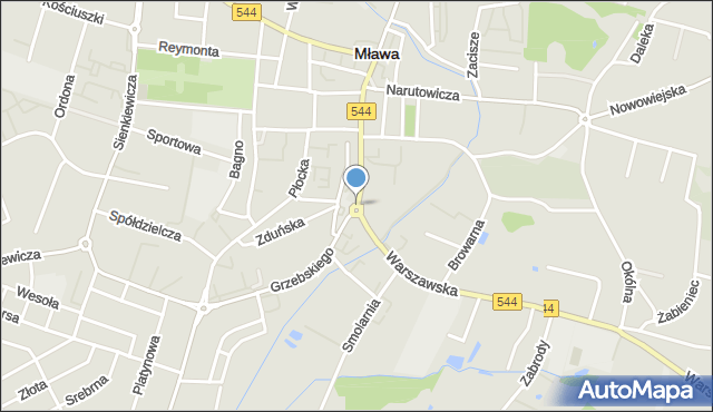 Mława, Rondo Wolności, mapa Mława