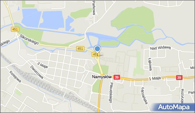 Namysłów, Rondo Żołnierzy Wyklętych, mapa Namysłów