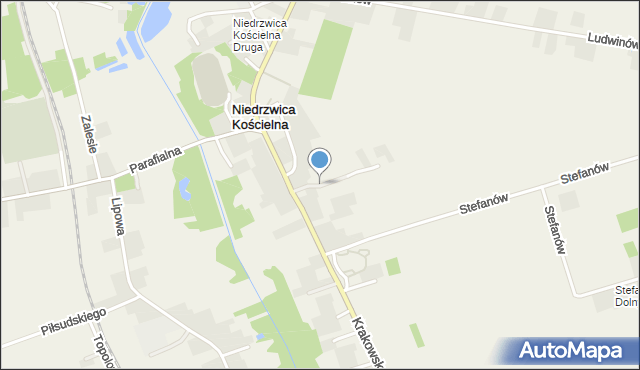 Niedrzwica Kościelna, Różana, mapa Niedrzwica Kościelna