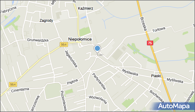 Niepołomice, Rondo św. Karola Boromeusza, mapa Niepołomice