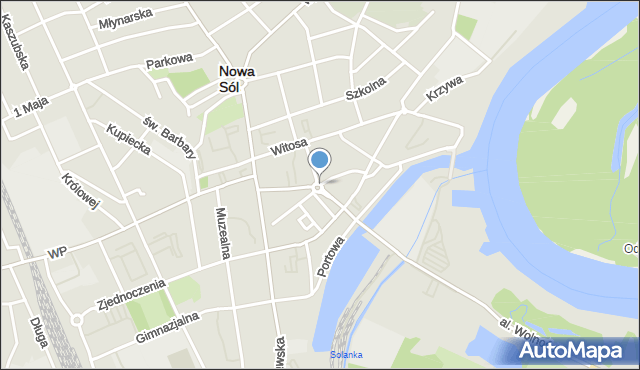 Nowa Sól, Rondo Popiełuszki Jerzego, bł. ks., mapa Nowa Sól