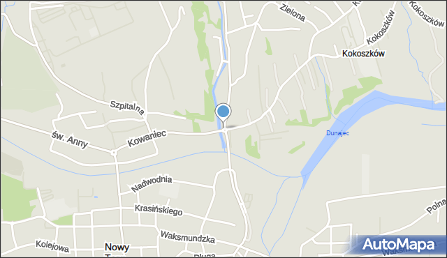 Nowy Targ, Rondo Pileckiego Witolda, rtm., mapa Nowego Targu