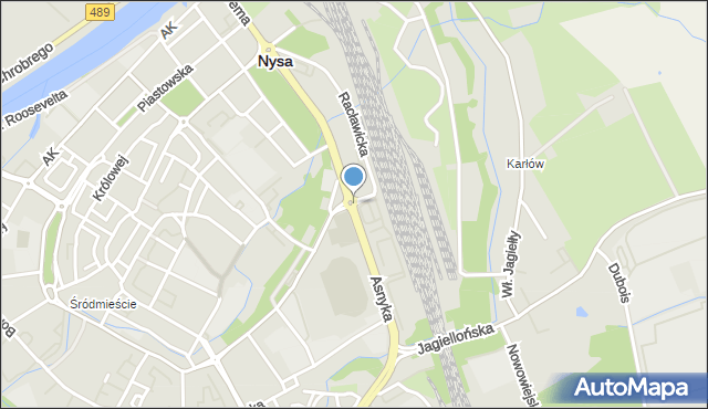 Nysa, Rondo Niepodległości, mapa Nysy