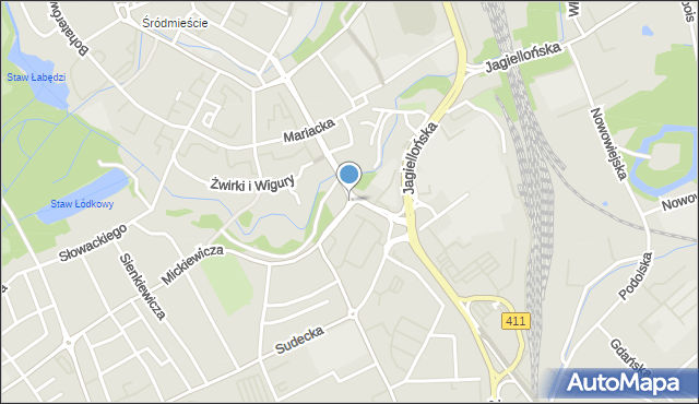 Nysa, Rondo Partnerstwa Powiatów, mapa Nysy