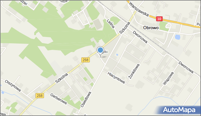 Obrowo powiat toruński, Różana, mapa Obrowo powiat toruński