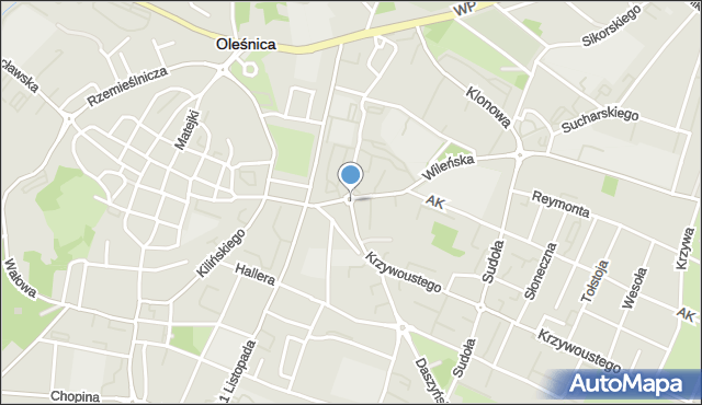 Oleśnica, Rondo Żołnierzy Wyklętych, mapa Oleśnica
