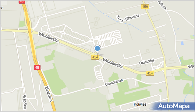 Opole, Rondo Kuklińskiego Ryszarda, płk., mapa Opola
