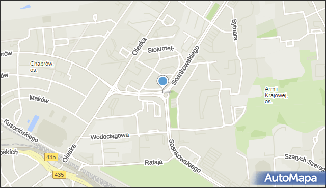 Opole, Rondo Rostworowskiego Stanisława, gen., mapa Opola