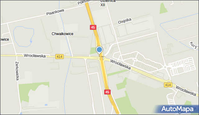 Opole, Rondo Rozwadowskiego Tadeusza, gen., mapa Opola