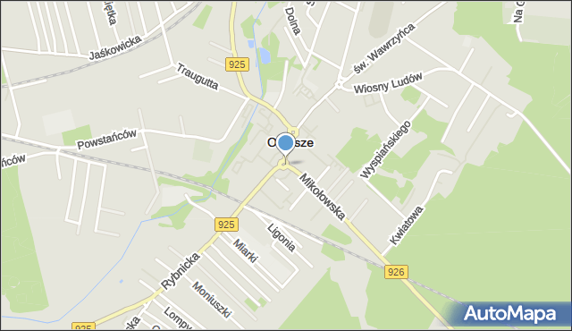 Orzesze powiat mikołowski, Rondo Górnośląskie, mapa Orzesze powiat mikołowski