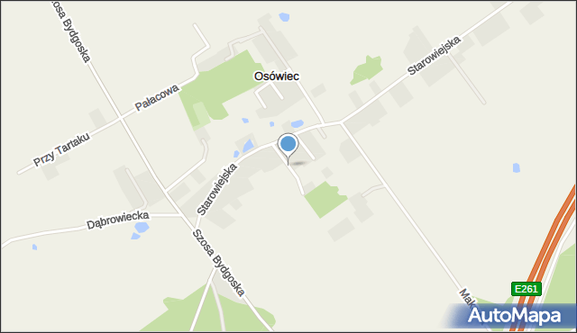 Osówiec gmina Sicienko, Różana, mapa Osówiec gmina Sicienko