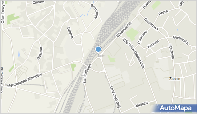 Oświęcim, Rondo Kowalczyka Augusta, mapa Oświęcimia