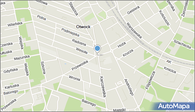 Otwock, Rondo Raczkowskiego Jana, ks., mapa Otwock