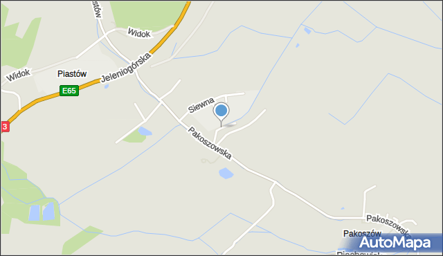 Piechowice powiat karkonoski, Rolna, mapa Piechowice powiat karkonoski