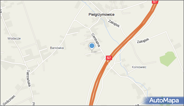 Pielgrzymowice gmina Michałowice, Rodzinna, mapa Pielgrzymowice gmina Michałowice