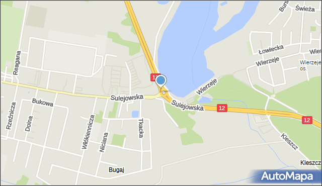 Piotrków Trybunalski, Rondo Bugaj, mapa Piotrków Trybunalski