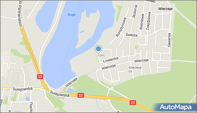 Piotrków Trybunalski, Roślinna, mapa Piotrków Trybunalski