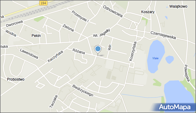 Pobiedziska, Różana, mapa Pobiedziska