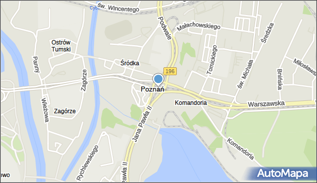 Poznań, Rondo Śródka, mapa Poznania