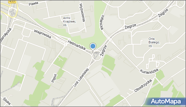 Poznań, Rondo Żegrze, mapa Poznania
