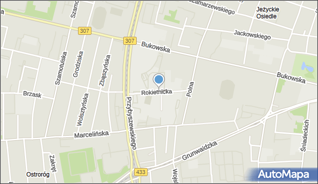 Poznań, Rokietnicka, mapa Poznania