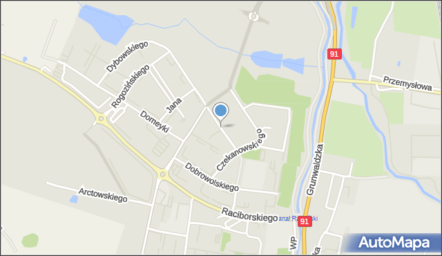 Pruszcz Gdański, Romera Eugeniusza, prof., mapa Pruszcz Gdański