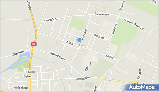 Przasnysz, Rondo Piekuta Józefa, ks., mapa Przasnysz