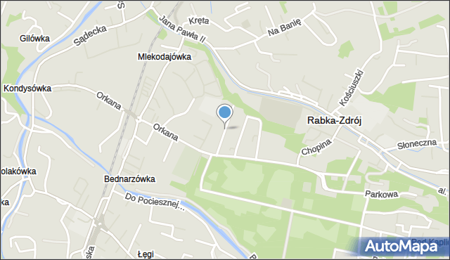 Rabka-Zdrój, Roztoki, mapa Rabka-Zdrój