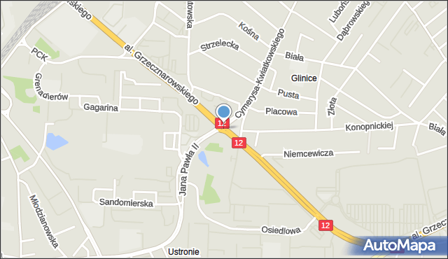 Radom, Rondo Dmowskiego Romana, mapa Radomia