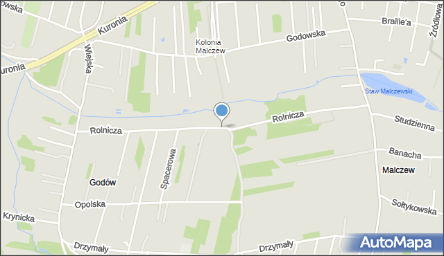 Radom, Rolnicza, mapa Radomia