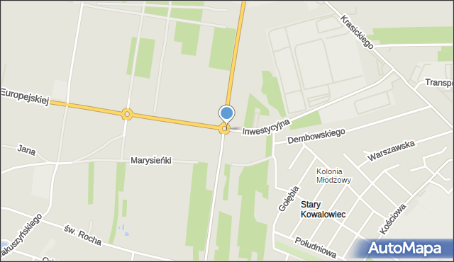 Radomsko, Rondo Honorowych Dawców Krwi, mapa Radomsko