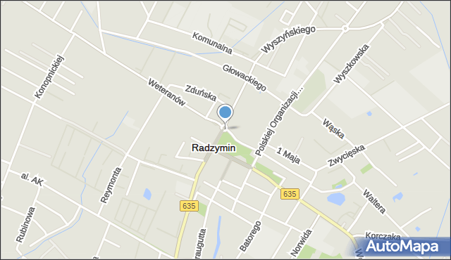 Radzymin powiat wołomiński, Rondo Hallera Józefa, gen., mapa Radzymin powiat wołomiński