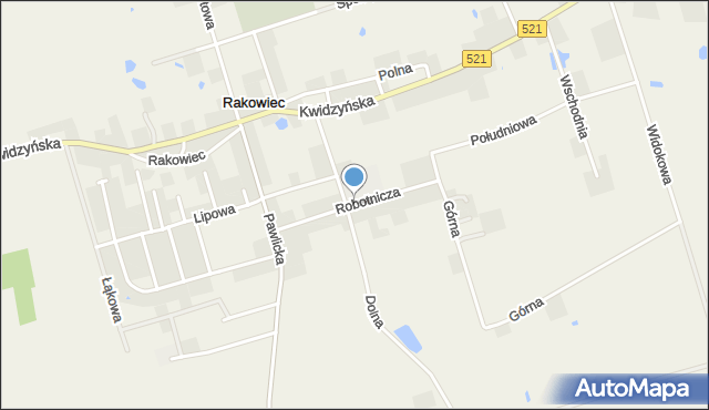 Rakowiec gmina Kwidzyn, Robotnicza, mapa Rakowiec gmina Kwidzyn