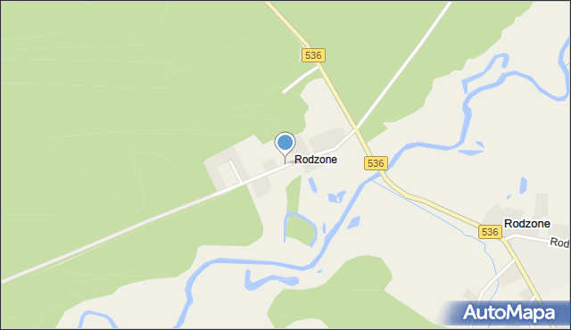 Rodzone gmina Iława, Rodzone, mapa Rodzone gmina Iława
