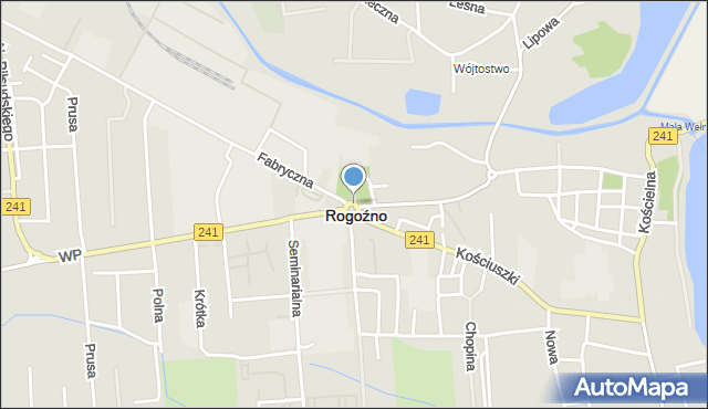 Rogoźno powiat obornicki, Rondo Melzera Józefa, mapa Rogoźno powiat obornicki