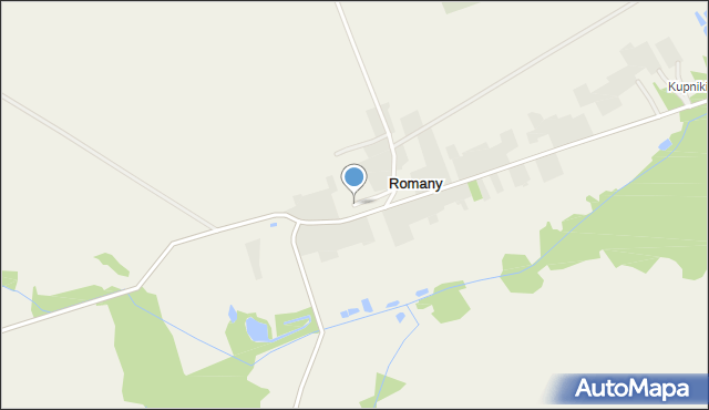 Romany gmina Stawiski, Romany, mapa Romany gmina Stawiski