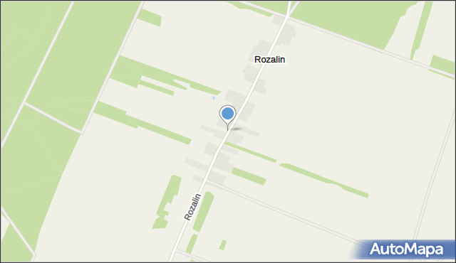 Rozalin gmina Lipie, Rozalin, mapa Rozalin gmina Lipie