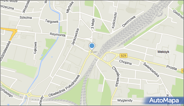 Rybnik, Rondo Chwałowickie, mapa Rybnika